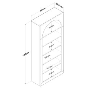 Βιβλιοθήκη Zoel pakoworld λευκό μελαμίνης 80x31.5x180εκ-182-000078