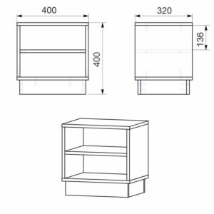 Κομοδίνο Mason pakoworld λευκό 40x32x40εκ-184-000072