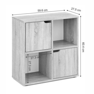 Βιβλιοθήκη Bookel pakoworld σε sonoma απόχρωση 59.6x27.5x60.4εκ-184-000114