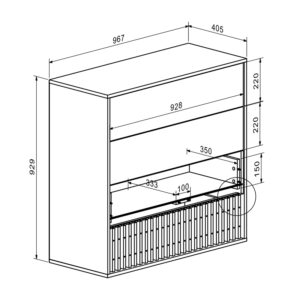 Συρταριέρα Bruse pakoworld μελαμίνη σε sonoma-oak απόχρωση 96.7x40.5x92.9εκ-192-000042