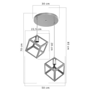 Φωτιστικό οροφής δίφωτο Deepora pakoworld Ε27 χρυσό 30x65x80εκ-193-000048