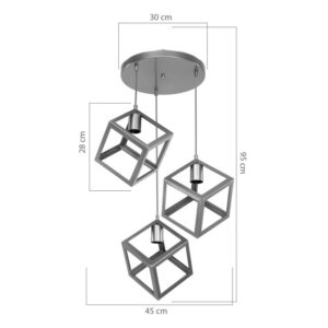 Φωτιστικό οροφής τρίφωτο Deepora pakoworld Ε27 λευκό 30x80x80εκ-193-000052