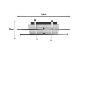 Φωτιστικό οροφής Plan pakoworld led μαύρο μέταλλο 30x30x20εκ-193-000094