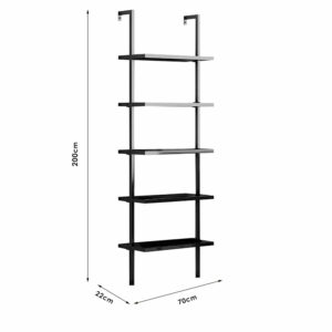 Βιβλιοθήκη Harris pakoworld μαύρο 70x22x200εκ-197-000066