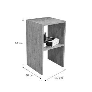 Βοηθητικό τραπέζι Leofric pakoworld μελαμίνης oak 30x30x60εκ-197-000158