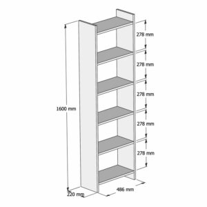 Βιβλιοθήκη Darco pakoworld μελαμίνης oak-λευκό 48.6x22x160εκ-197-000197