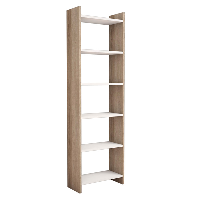 Βιβλιοθήκη Darco pakoworld μελαμίνης oak-λευκό 48.6x22x160εκ-197-000197