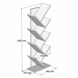 Βιβλιοθήκη Luptus pakoworld μελαμίνης oak 46x22x128.5εκ-197-000199