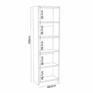 Βιβλιοθήκη Robelo pakoworld μελαμίνης oak 48.6x22x160εκ-197-000202