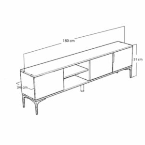 Έπιπλο τηλεόρασης Kowel pakoworld μελαμίνης ανθρακί-oak 180x34x51εκ-197-000214