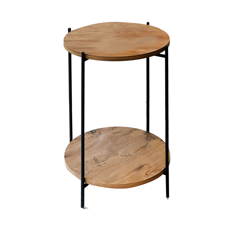 Βοηθητικό τραπέζι Tsouki pakoworld oak-μαύρο Φ40x60εκ-197-000235