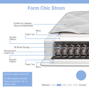 Στρώμα Form Chic Strom μονής όψης 16cm 120x200εκ-207-000015