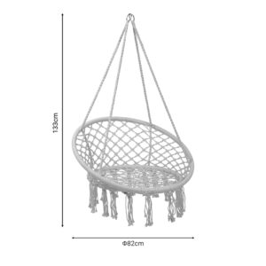 Αιώρα-κούνια κάθισμα Eventful pakoworld σχοινί μπεζ 82x82x133εκ-218-000011