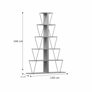 Βιβλιοθήκη mini Tars pakoworld sonoma-μαύρο 130x22x146εκ-225-000040