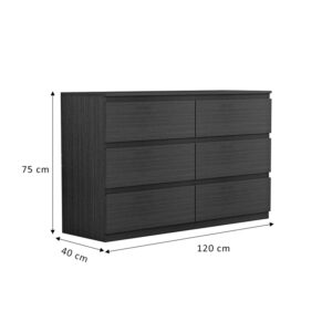 Συρταριέρα Cindy pakoworld 6 συρταριών wenge 120x40x75εκ-230-000024