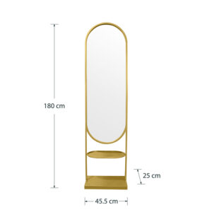 Καθρέπτης Anelsa pakoworld χρυσό 45.5x25x180εκ-233-000031