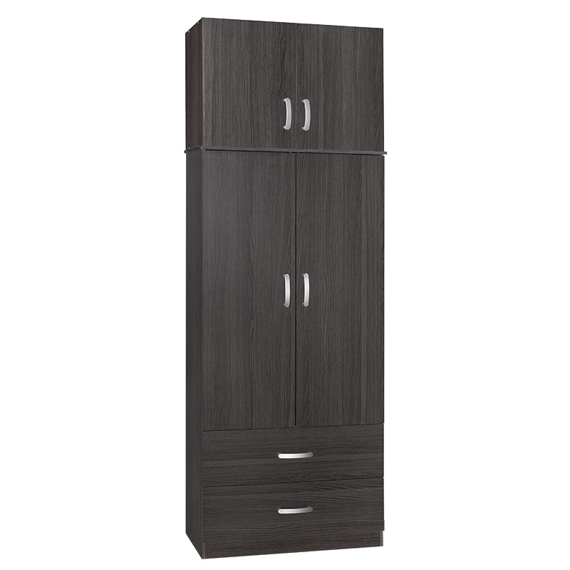 Ντουλάπα δίφυλλη και πατάρι Zelia pakoworld wenge 79x42x240εκ.-249-000043