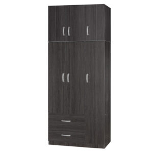 Ντουλάπα τρίφυλλη και πατάρι Zelia pakoworld wenge 90x42x240εκ.-249-000047