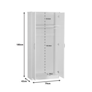 Ντουλάπα ρούχων δίφυλλη Zelia pakoworld σε sonoma-oak απόχρωση 79x42x180εκ-249-000067