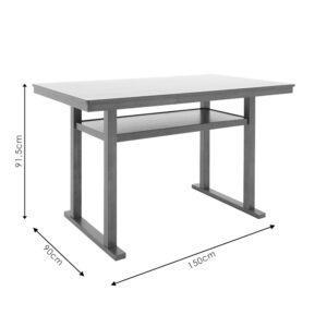 Τραπέζι μπαρ Tenor pakoworld φυσικό ξύλο rubberwood-ΜDF καρυδί 150x90x91.5εκ-250-000001