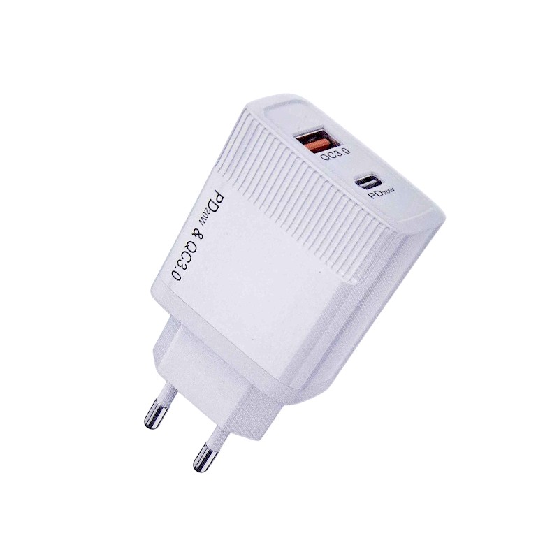 Αντάπτορας φόρτισης Fast Charge με 2 θύρες USB-A & Type-C - 20W - CX147 - 251479