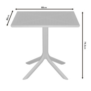 Τραπέζι Groovy pakoworld PP ανθρακί 80x80x74.5εκ-253-000008