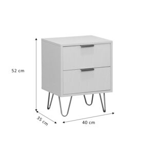 Κομοδίνο Culture pakoworld με 2 συρτάρια λευκό-χρυσό 40x35x52εκ-260-000013