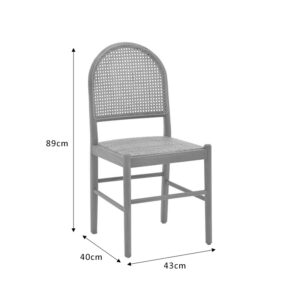 Καρέκλα Alessia pakoworld ξύλο οξιάς-rattan φυσικό 43x40x89εκ-263-000010