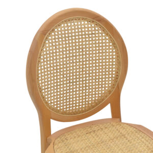 Καρέκλα Camil pakoworld φυσικό ξύλο οξιάς-φυσικό rattan 45x50x94εκ-263-000030