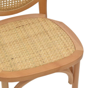 Καρέκλα Camil pakoworld φυσικό ξύλο οξιάς-φυσικό rattan 45x50x94εκ-263-000030