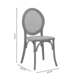 Καρέκλα Camil pakoworld φυσικό ξύλο οξιάς-φυσικό rattan 45x50x94εκ-263-000030