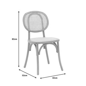 Καρέκλα Zoel pakoworld ξύλο οξιάς και rattan σε φυσική απόχρωση 45x52x82εκ-263-000053