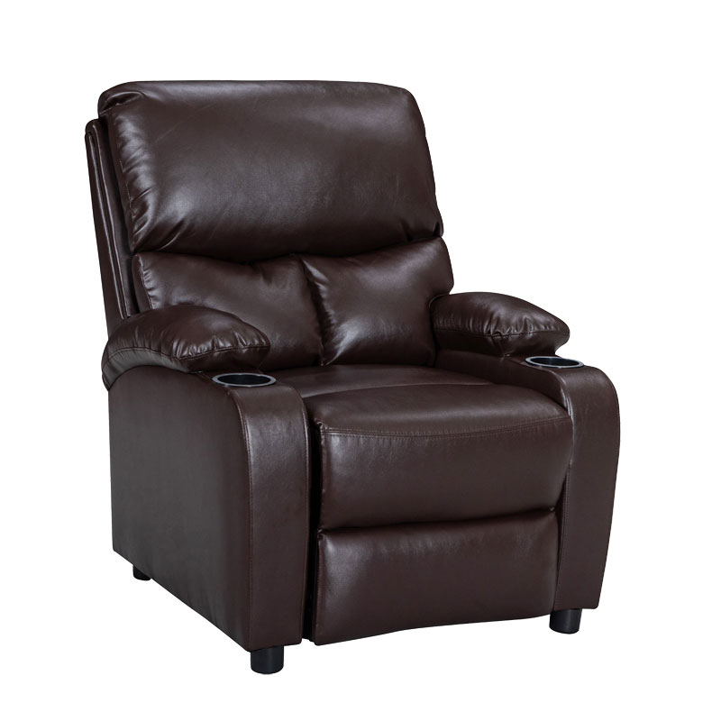 Πολυθρόνα relax με ποτηροθήκη Gartia pakoworld  καφέ PU 79x94x102εκ-269-000002