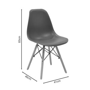 Καρέκλα Julita pakoworld PP καφέ-φυσικό πόδι 46x50x82εκ-271-000014