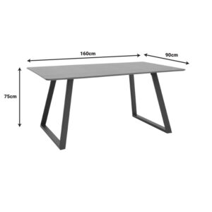 Τραπέζι Winor pakoworld καρυδί mdf-πόδι μαύρο μεταλλικό 160x90x75εκ-292-000070