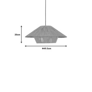 Φωτιστικό οροφής Jarpie Inart Ε27 rope σε φυσική απόχρωση Φ49.5x20εκ-299-000024