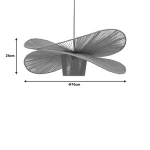 Φωτιστικό οροφής Flibo Inart Ε27 μπαμπού σε φυσική απόχρωση Φ70x26εκ-299-000034