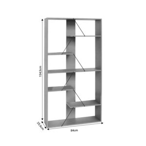 Βιβλιοθήκη Tars pakoworld οακ-μαύρο 84x25.5x154.5εκ-304-000009