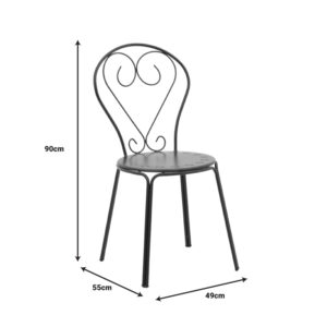 Καρέκλα Chari pakoworld στοιβαζόμενη μαύρο μέταλλο 49x55x90εκ-308-000007