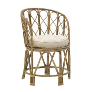 Πολυθρόνα Rostan Inart φυσικό rattan με μαξιλάρι 60x46x80εκ-309-000001