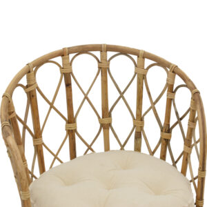 Πολυθρόνα Rostan Inart φυσικό rattan με μαξιλάρι 60x46x80εκ-309-000001