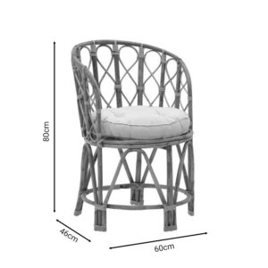 Πολυθρόνα Rostan Inart φυσικό rattan με μαξιλάρι 60x46x80εκ-309-000001