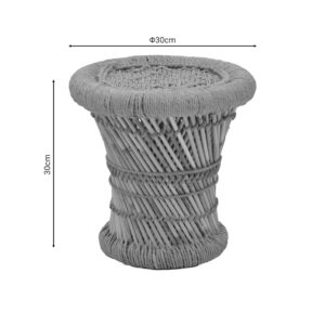 Σκαμπό Hole Inart σετ 2 τεμαχίων φυσικό μπαμπού-309-000011