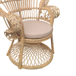 Πολυθρόνα Dorothy Inart με μπεζ μαξιλάρι-φυσικό rattan 115x57x150εκ-314-000002