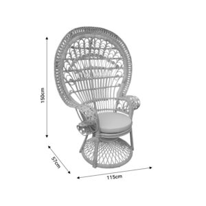 Πολυθρόνα Dorothy Inart με μπεζ μαξιλάρι-φυσικό rattan 115x57x150εκ-314-000002