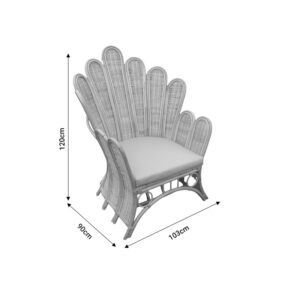 Πολυθρόνα Fragia Inart με μπεζ μαξιλάρι-φυσικό rattan 103x90x120εκ-314-000004