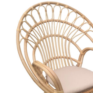 Πολυθρόνα Boloni Inart με μπεζ μαξιλάρι-φυσικό rattan 100x67x120εκ-314-000006