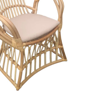 Πολυθρόνα Boloni Inart με μπεζ μαξιλάρι-φυσικό rattan 100x67x120εκ-314-000006