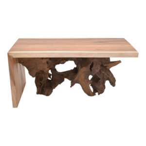 Τραπέζι σαλονιού Cardi Inart καρυδί teak ξύλο 110x60x50εκ-315-000003