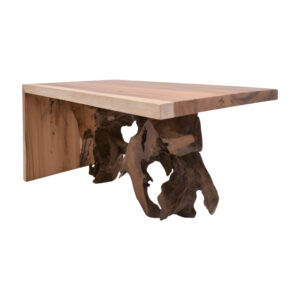 Τραπέζι σαλονιού Cardi Inart καρυδί teak ξύλο 110x60x50εκ-315-000003